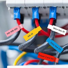 14 Sheet Multicolor Cable Labels, 420 Pcs Waterproof Vinyl P-Shaped Cable Tag…