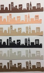 CITYSCAPE BORDER Die-Cuts(3pc) Approx.1-3/4″x 12″Town•Metropolitan •Skyline•USA•