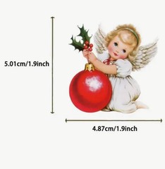 50 PACK OLD CHRISTMAS Retro Vintage Santa Angel Wreath Festive Sticker Lot