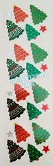 Jillson & Roberts HAMBLY STICKERS PRISMATIC GLITTER HOLIDAY CHRISTMAS TREES.