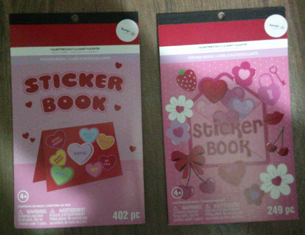 2 NEW Valentines day sticker books 651 stickers
