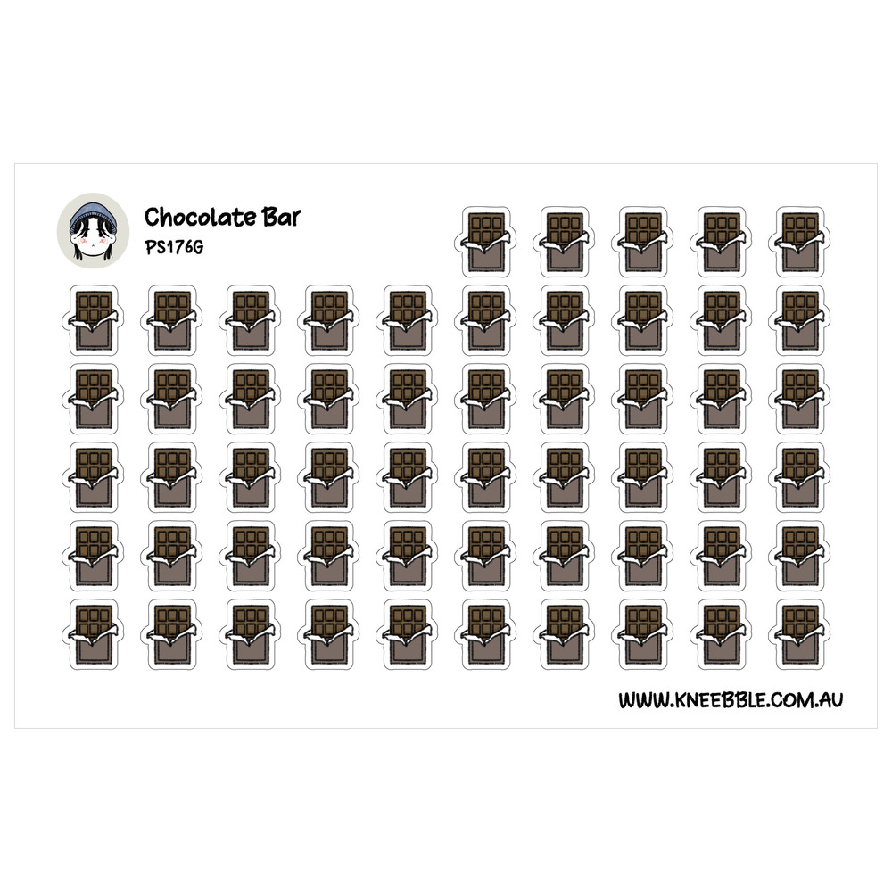 Chocolate Bar Stickers – Decorative Planner Labels for Food Events & Candy Cravi