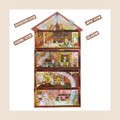 4 (3D) 6.3 x 4.1 Isometric Scene Rooms. Reading, Recreational, Tea, and Music.