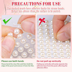 3539Pcs Pearls Stickers, Stick on Pearl Face Gems, Adhesive Pearl Beads, Sticky