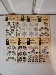 AMERICAN TRADITIONAL DESIGNS Lot of 9 Winter & Christmas Scrapbooking Rub-Ons