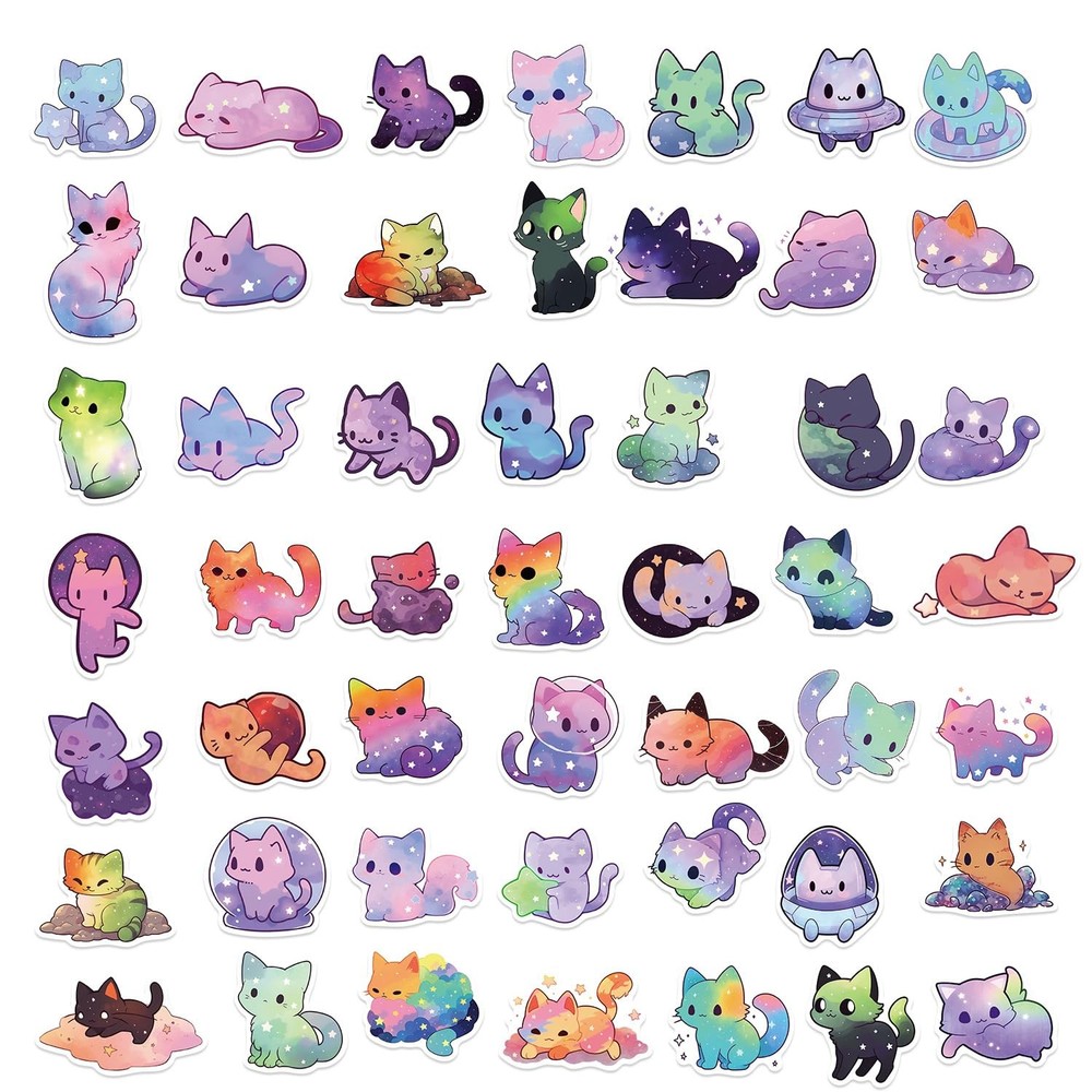 ZOLAREIN 50 Pcs Sky Cat Stickers