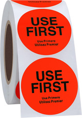 Hybsk Fluorescence USE First Stickers Restaurant Food Service FIFO Label 1.5 Inc
