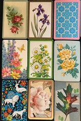 Lot Of 35 Single Swap Playing Cards- Flowers, Birds, Cats Nature – Many vintage