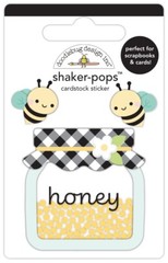 Doodlebug Stickers Shaker-Pop 3D Jar of Honey Bees Bumble Smiling Faces Cover