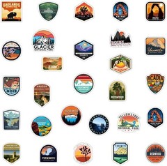50 PCS USA National Park in United States Travel Stickers Waterproof Vinyl