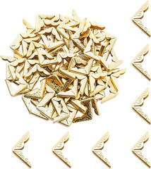 100Pcs 20Mm / 3/4″ Gold Metal Book Corner Protectors, Vintage Photo Corner Prote