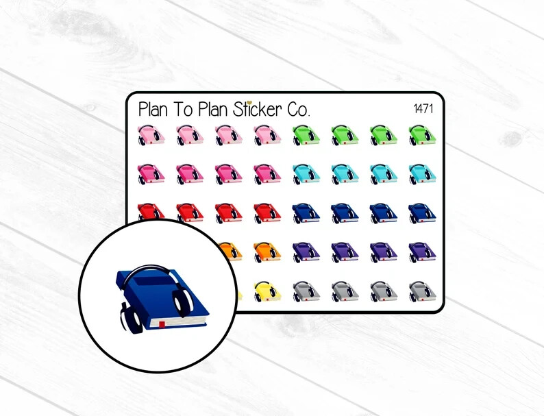 1471~~Audio Book Planner Stickers.