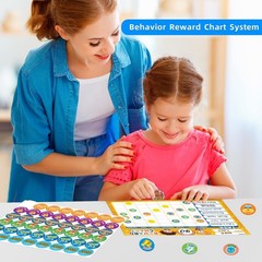 32 Chore Charts Behavior Reward Chart System, Sticker Chore Chart Pad with 23…