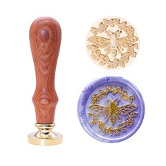 SWANGSA Bee with Wreath Wax Seal Stamp, Vintage Brass Head Sealing Stamp, Gre…