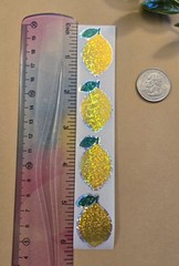 12 Sparkly Lemon Stickers Holographic Lemon Stickers Summer Fruit Stickers