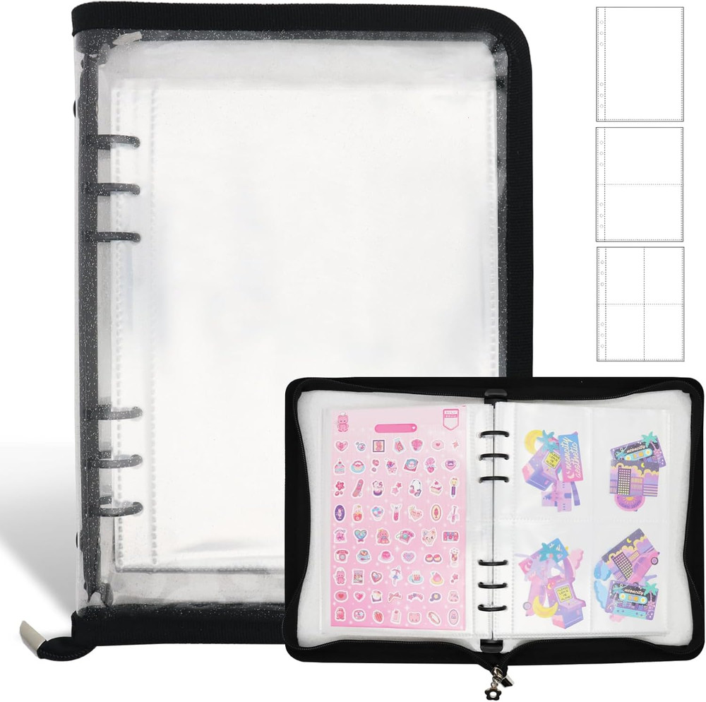 Sticker Storage Organizer Binder A5 Sticker Book Collecting Album Reusable Stick