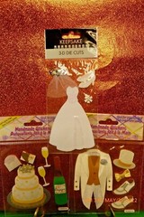 NIP Lot of 3 Keepsake Brand WEDDING Scrapbook 3D Embellishments STICKERS #10