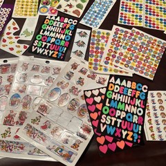 Large Lot of Stickers Many Vintage School Grading Highlights Incomplete Sheets