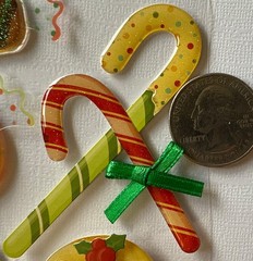 CHRISTMAS CANDY Epoxy Stickers(5pc)Candy Cane•Cake •Peppermint•Card Making•