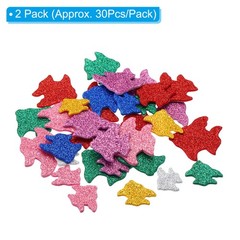 120Pcs Foam Stickers EVA Adhesive Glitters Foam Shape Sticker Fish