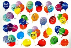 COLORFUL BIRTHDAY BALLOONS SAYINGS STICKERS SEALS Acid Free USA MADE #15