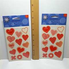 Two Packs USA Made Mrs. Grossman’s X O Hearts VALENTINE COOKIES Stickers