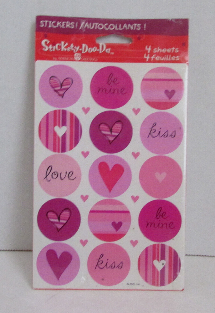 Stickety-Doo-Da Valentine Love Hearts Stickers NIP NOS
