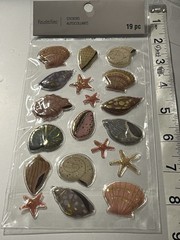 Seashell Puffy Ocean Sticker Recollections Scrapbook Memory Book Craft New