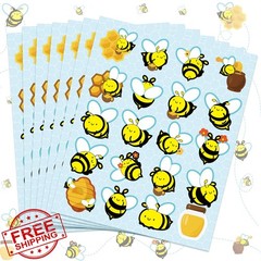 500 Pcs Waterproof Bee Stickers for Kids, 25 Sheets Cartoon Honey Bee Crafts
