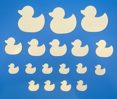 160+ Rubber Ducky Die Cuts 3 Sizes, 9 Styles