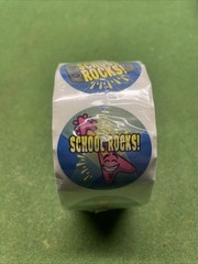 Vintage Roll Of School Rocks! Stickers Oriental Trading Co.