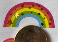 RAINBOW Prismatic Foil Stickers(7pc) •Love•Valentines Day•Shooting Stars•Hearts