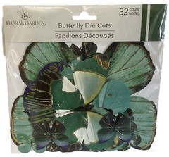 2 Packs Floral Garden Butterfly Die Cuts Multi-Sized Green (32) Orange (33)