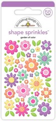Crafts Doodlebug Sprinkles Puffy Stickers Garden of Color Bright Flowers