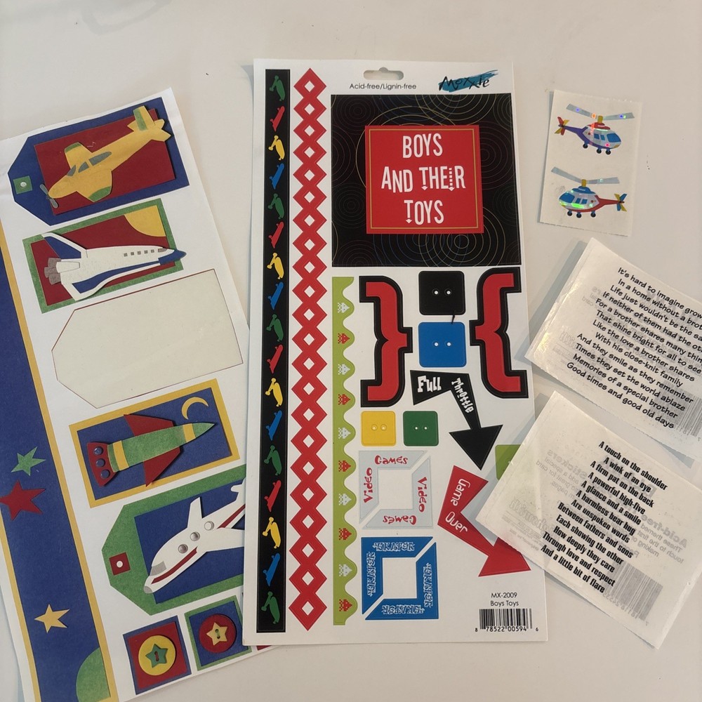 Little Boy Scrapbook Lot, Stickers & Embellishments Vintage Mrs Grossmans