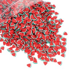 Polymer Clay Slices, 100g Watermelon Triangle Slice Fruit Art Slices, Red