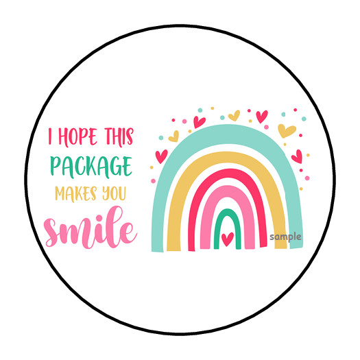 30 I HOPE THIS PACKAGE MAKES YOU SMILE STICKERS ENVELOPE SEALS LABELS 1.5″ ROUND