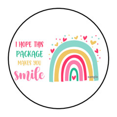 30 I HOPE THIS PACKAGE MAKES YOU SMILE STICKERS ENVELOPE SEALS LABELS 1.5″ ROUND