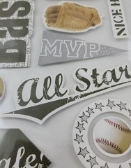 MambiSticks Scrapbook Stickers Baseball 19 Pc New All Star Home Run