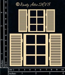 Dusty Attic Chipboard 3×6 – Windows & Shutters #2, DA2198
