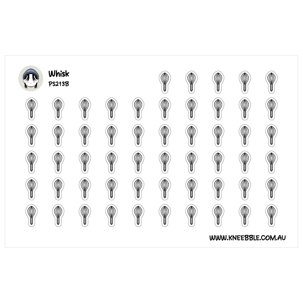 Whisk Planner Stickers – Bakery Cooking Flour Mix Tools