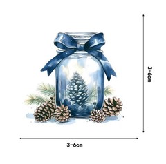 50 PACK BLUE CHRISTMAS Retro VTG Y2K Nostalgia Festive Scenes Sticker Lot 50PCS