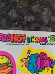 VTG 1991 StickersWhats Hot Neon ConAgra Foods BJ Chef Kid Cuisine Lot