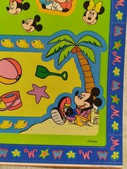Vintage Sandylion Photo Scrapbook Stickers Mickey Mouse Minnie Beach Springtime