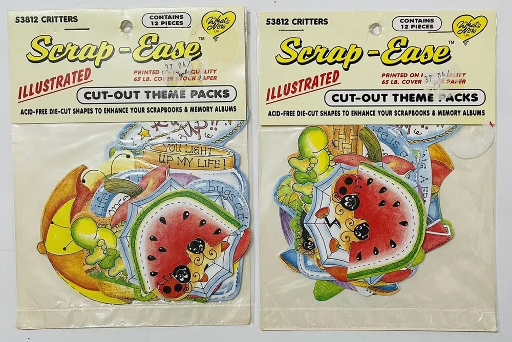 Scrap-Ease Critters 53812 Cut-Out Theme Packs What’s New Insects Lot Of 2