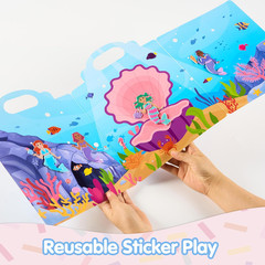3 Sets Dress-Up Reusable Sticker Books 3D Activity Fun Travel for Kids 3-5 Years