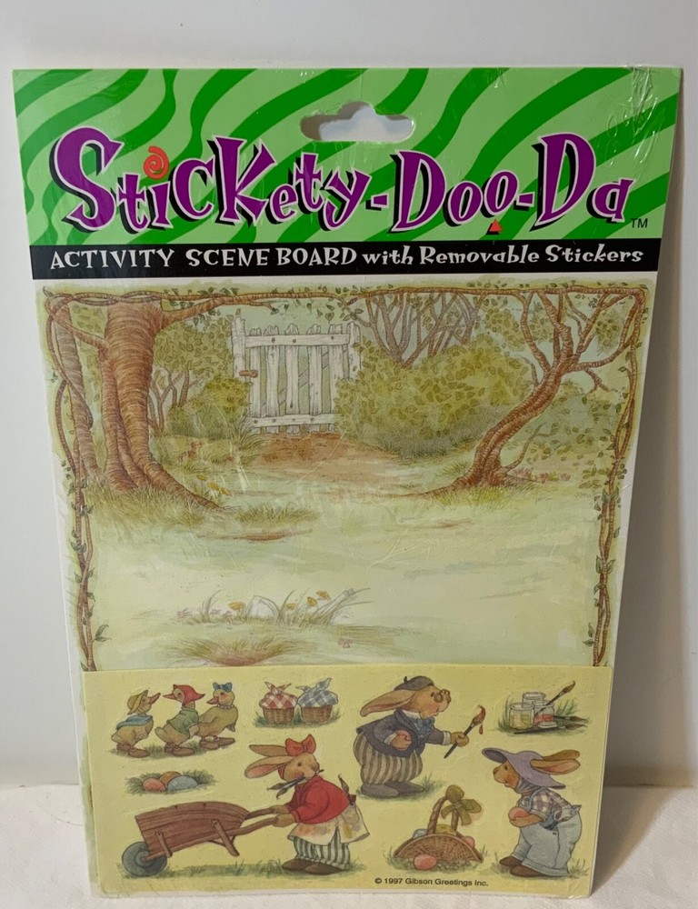 VTG 1997 Gibson Activity Scene Board Stickers NISP 1 Sheet Stickety-Doo-Da Ducks