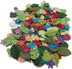 200 Pcs Handmade Mixed Mulberry Paper Flowers Petals and Leaves Scrapbooking Wed