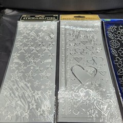 The Paper Studio Starfoam – Peel-off Stickers – Black Silver – Flowers Stars New