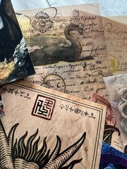 Celestial & Dragon Creative Crafting Journal Scrapbook Lot Paper Stickers Pen